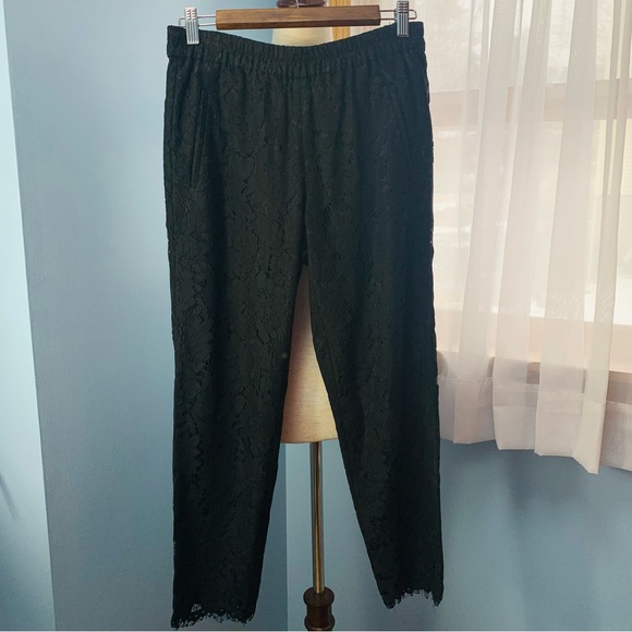 J. Crew Black Floral Lace Pants - Picture 2 of 6